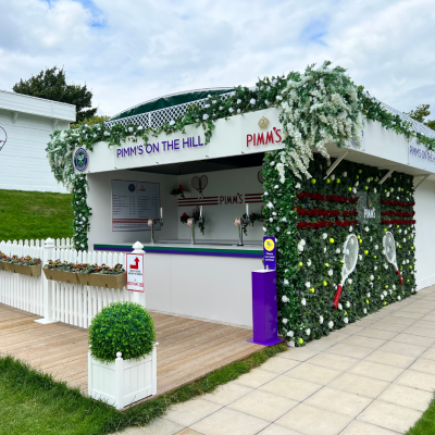 Pimms flower wall hire at wimbledon